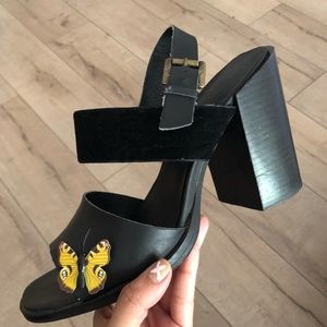 D&G inspired Black Beautiful Chunk Heels